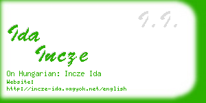 ida incze business card